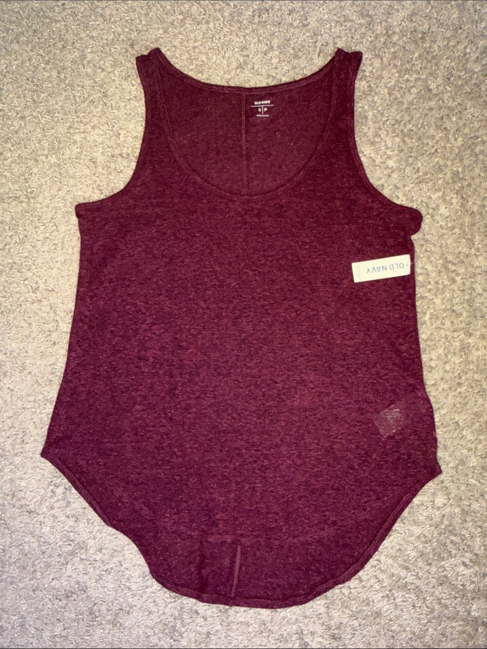 Old Navy Marled Burgundy/purple Scoop Tank, hi-lo